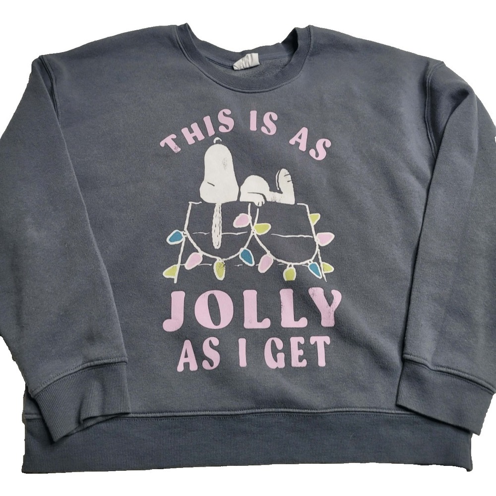 Peanuts Snoopy‎ Women's Sweatshirt Christmas This Is As Jolly As I Get Size S